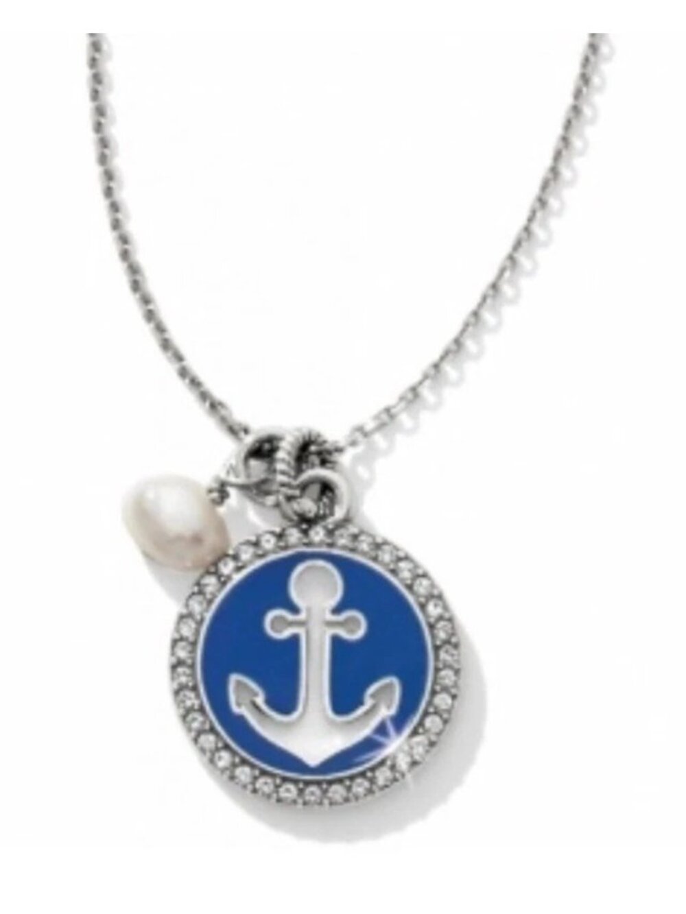 Brighton Indigo Beach Petite Anchor Necklace JL5723  $50 NWT blue silver pearl